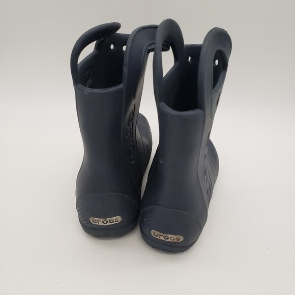 CROCS Kids Handle It Waterproof Boots Children’s size 13 Girls Boys Dark Blue - Picture 2 of 7